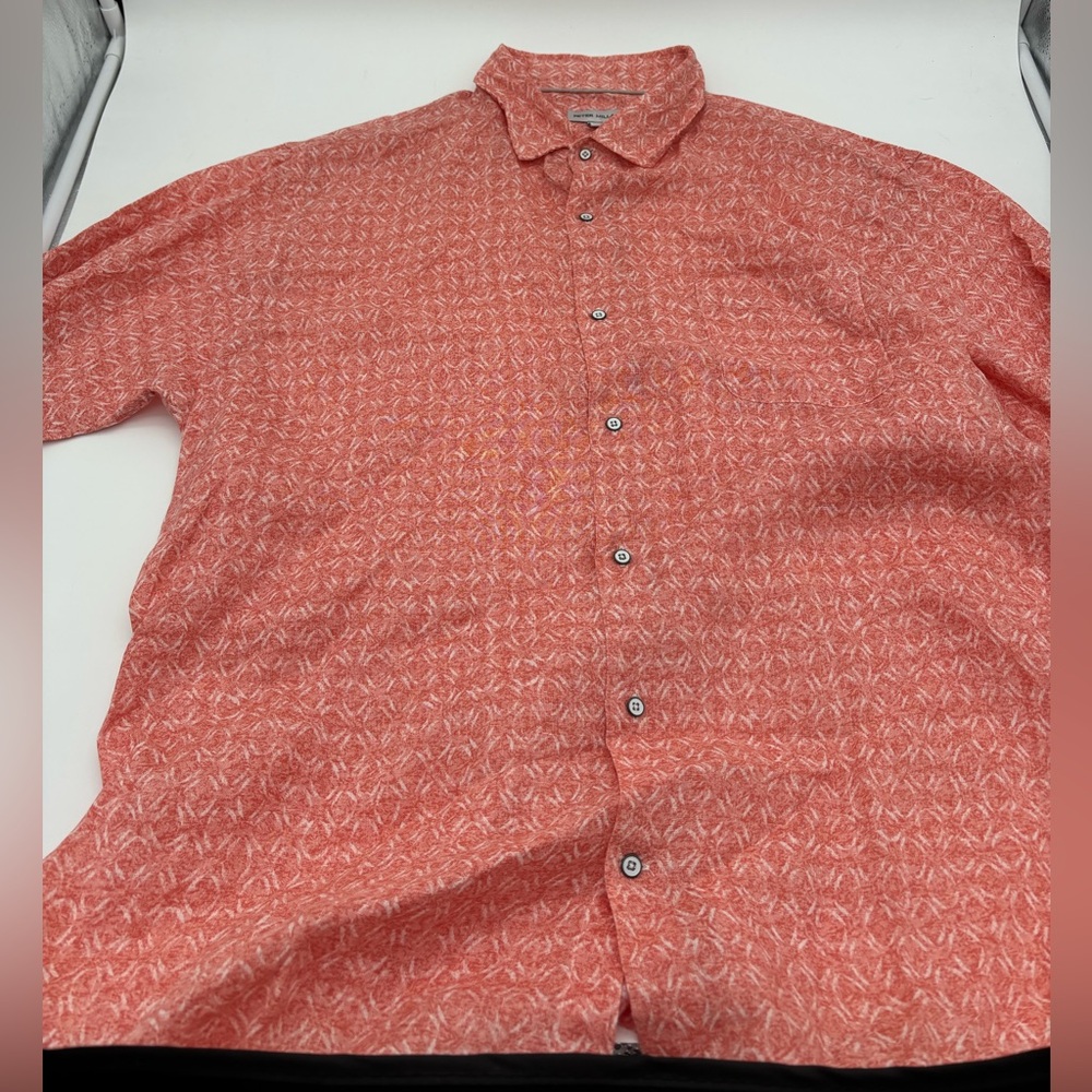 Peter Millar Sandblast 100% Linen Sport Shirt Men's‎ Size XL